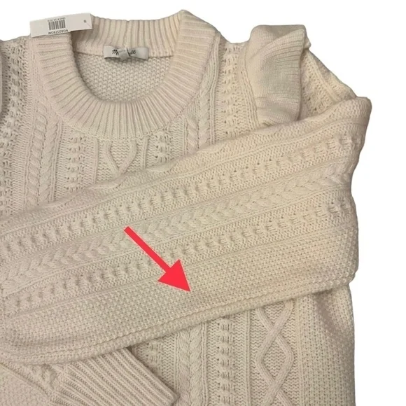 Madewell Hollydene Ruffle Shoulder Merino Wool Pullover Sweater in Antique Cream - Picture 15 of 15